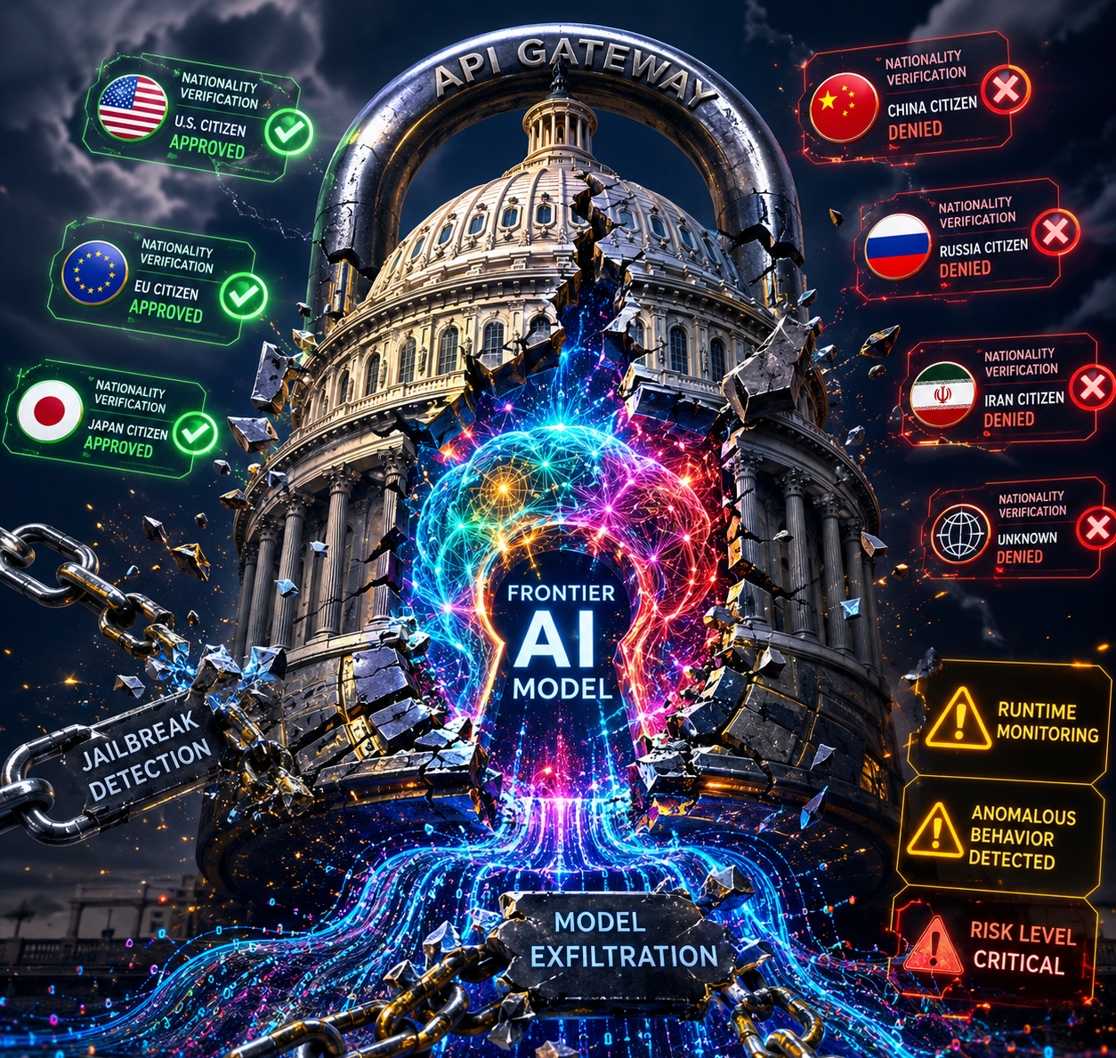 API gateway identity verification for AI export controls
