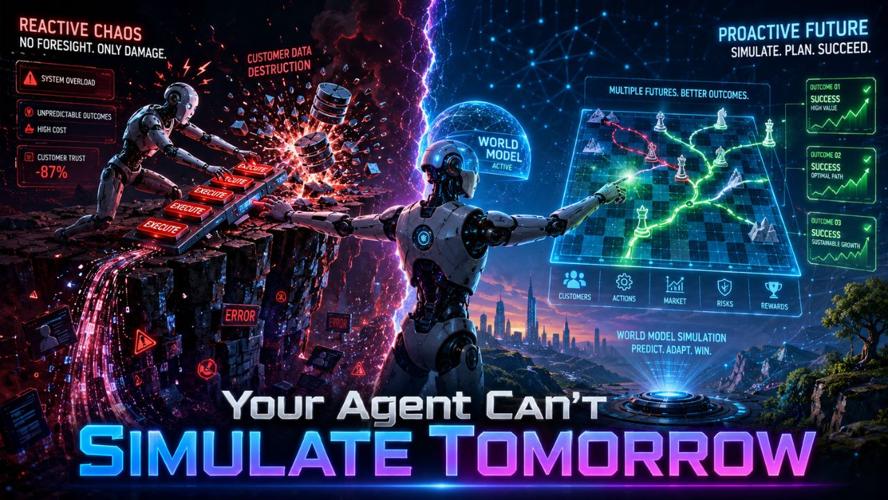 AI agent world model simulation concept