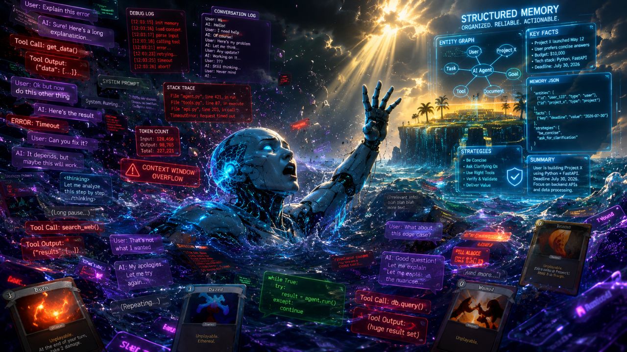Your Agent Is Drowning in Chat Logs — AI Agent Architecture and Structured Memory