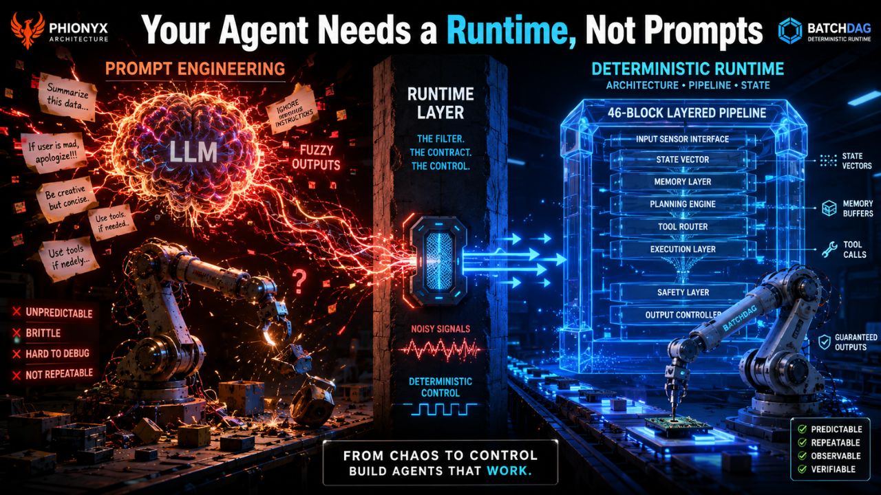 Your Agent Needs a Runtime, Not Prompts — deterministic runtime architecture for AI agents