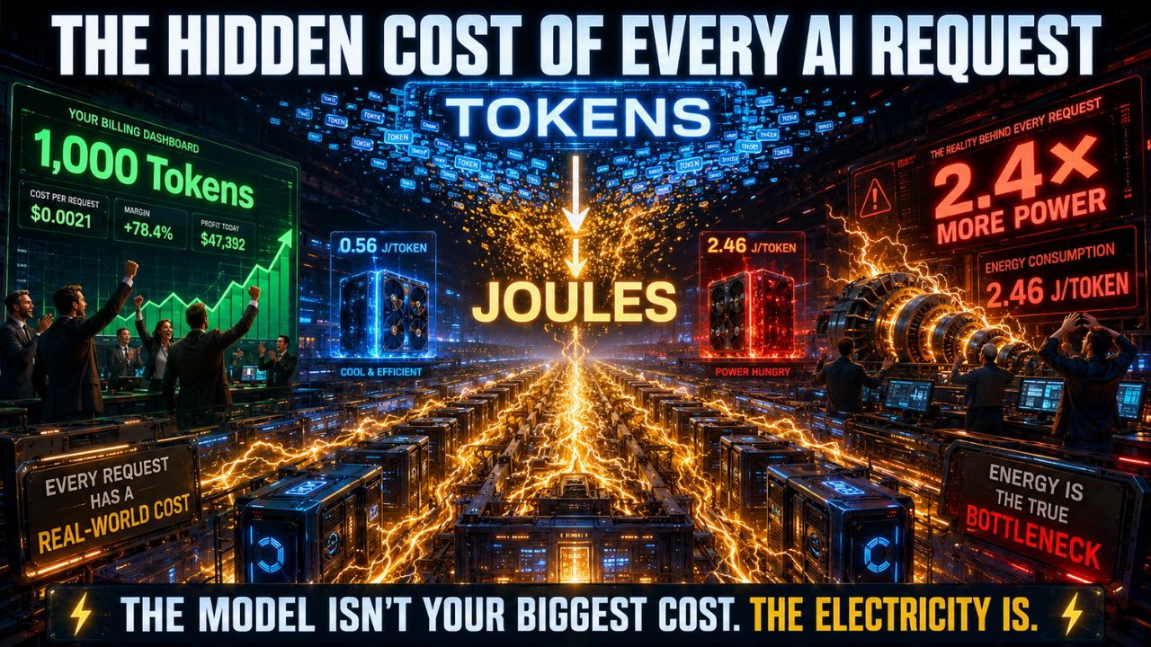 Energy per request is the new AI cost moat; token-count billing misprices inference by nearly half