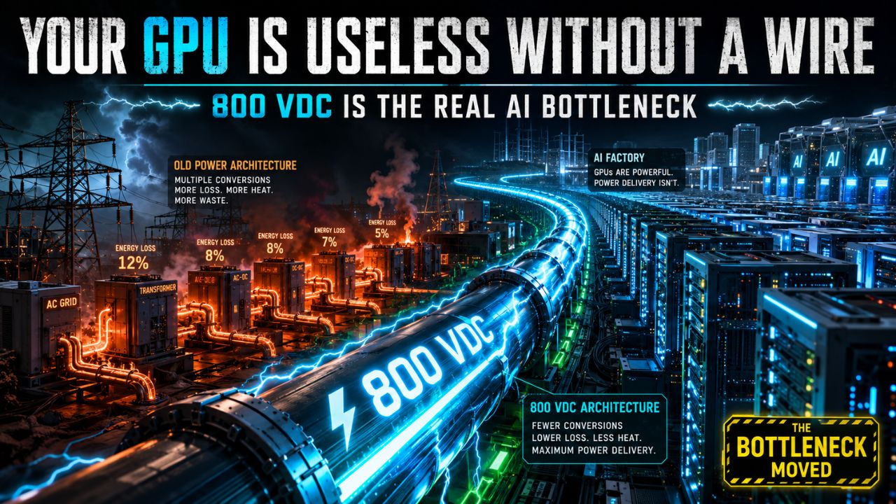 800 VDC power delivery architecture: the wire between the grid and the GPU is the real AI bottleneck