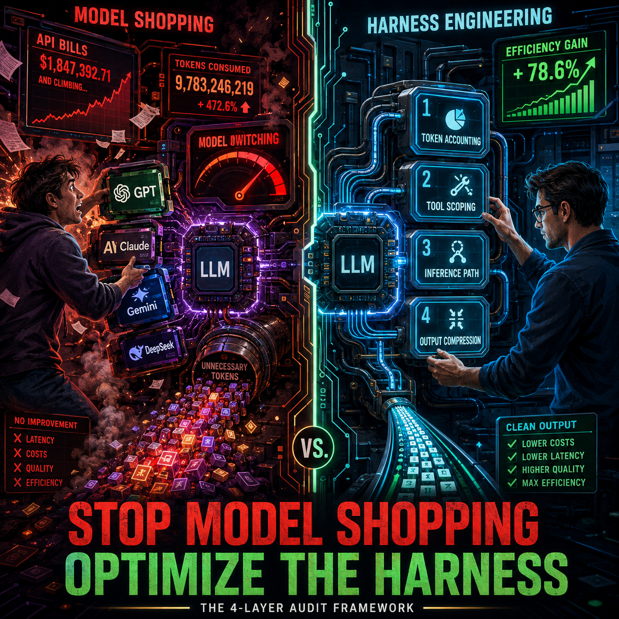 Harness efficiency vs model choice