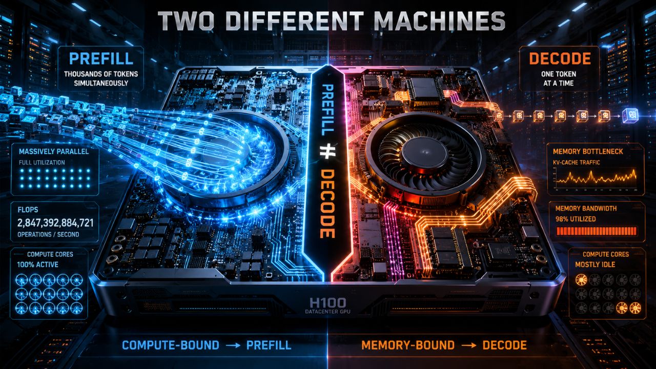 Prefill vs Decode: Two Different Machines
