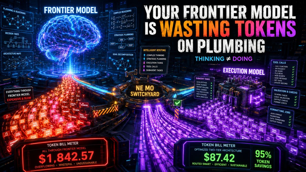 Frontier model wasting tokens on agent plumbing