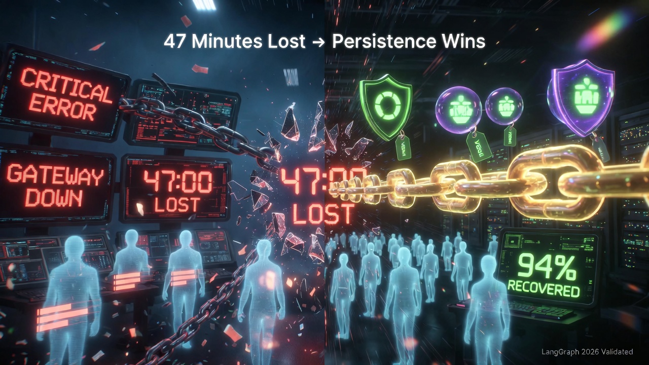 AI agent session crash and recovery - lost work visualization