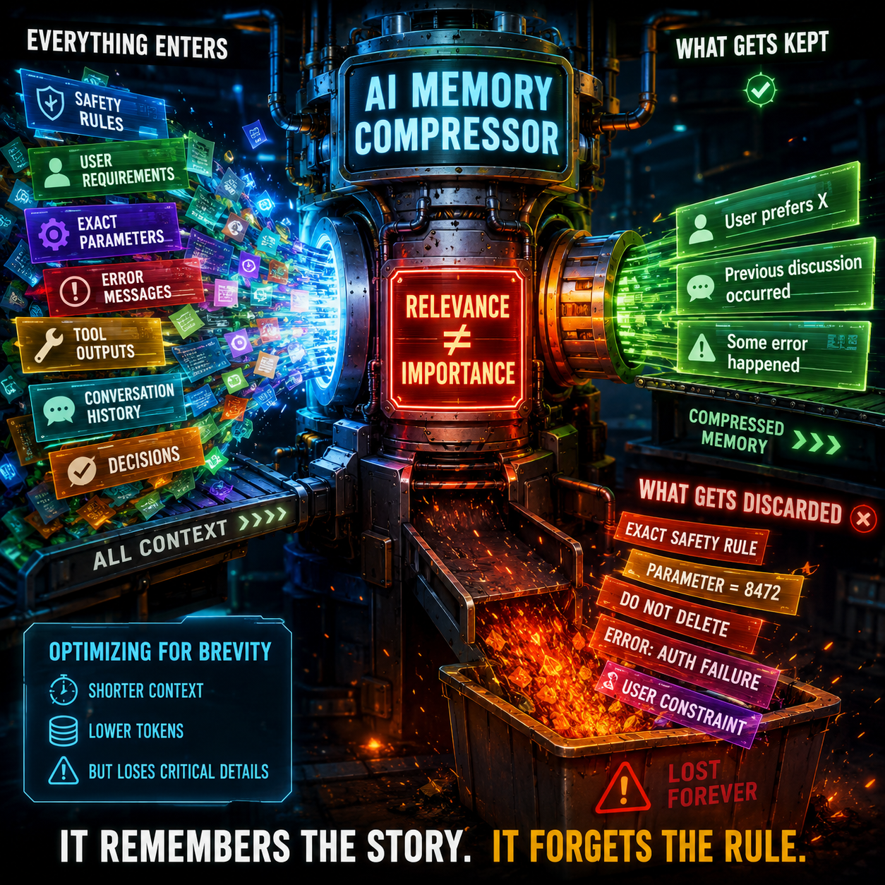 The Three-Layer Agent Memory model: working memory, retrieved memory, and persistent memory, and where the compaction cliff lives