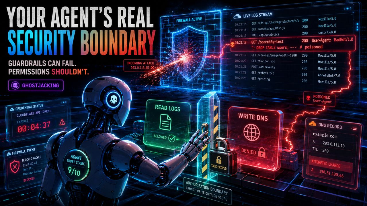 An AI agent's permission model is the real security boundary, not its guardrails
