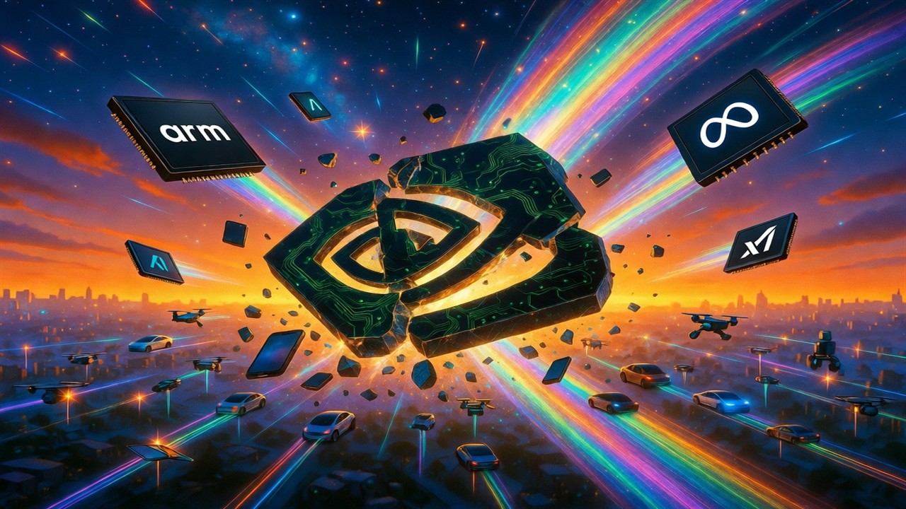 AI chip unbundling visualization showing the fragmentation from Nvidia monopoly to diverse custom silicon