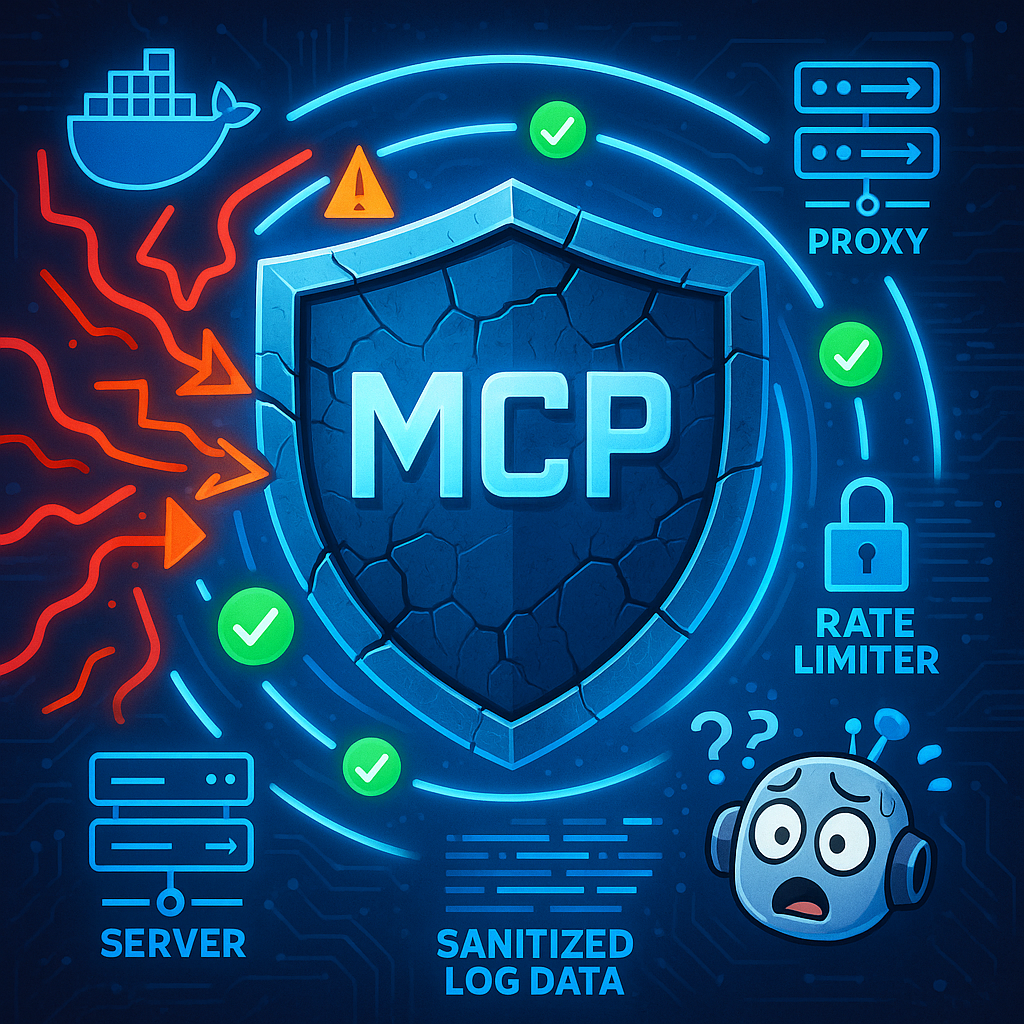 MCP trust boundary diagram showing client-server-resource flow with security checkpoints