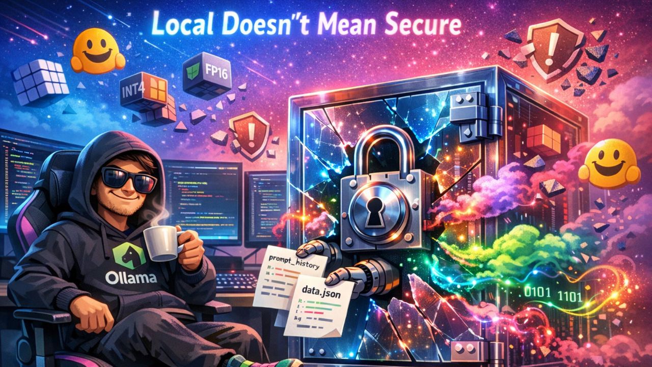 Self-hosted AI security vulnerabilities visualization showing local LLM risks