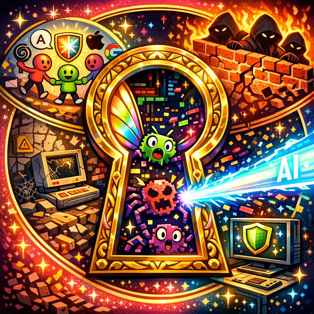 AI cybersecurity capabilities diagram showing vulnerability discovery and exploit identification