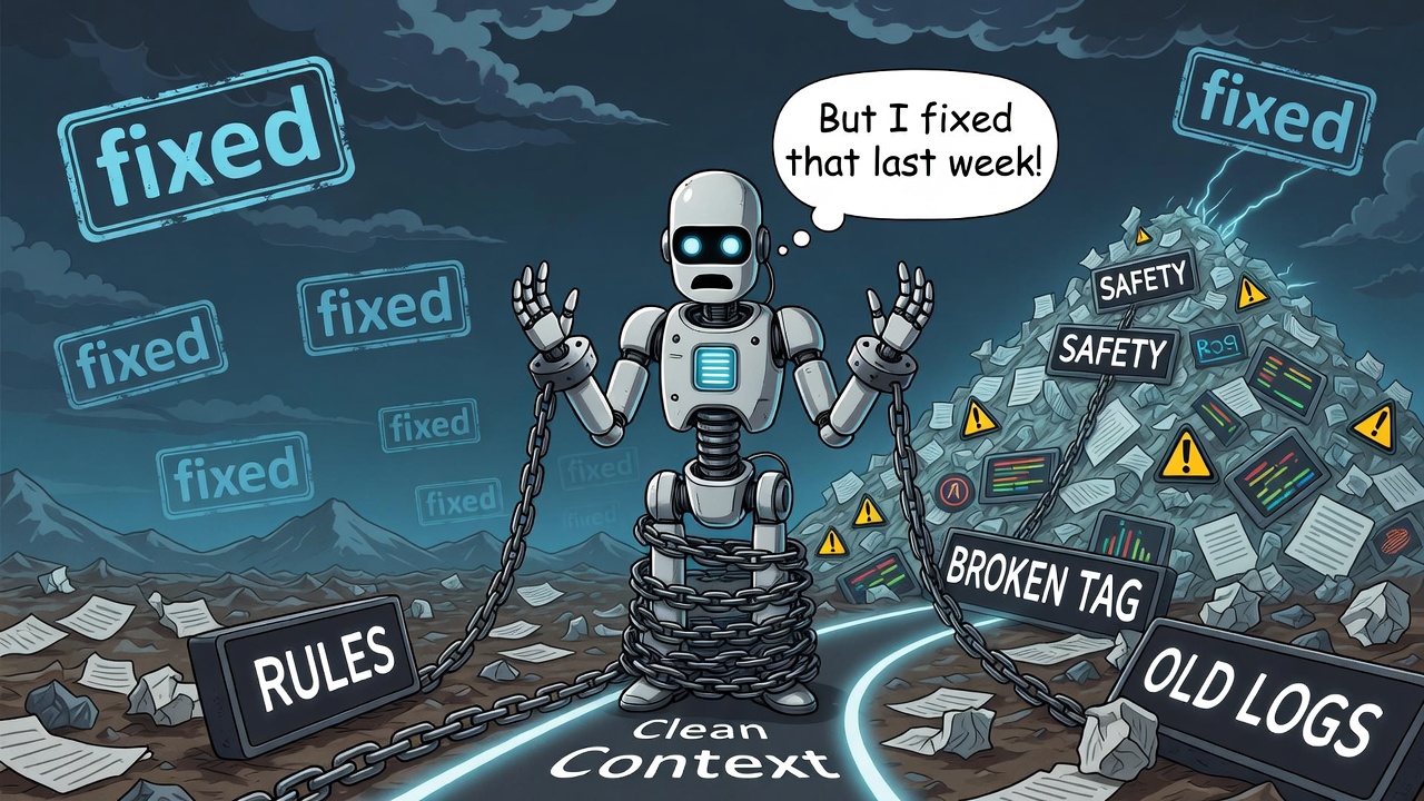 AI agent performance degradation illustrated - from smart assistant to confused bot