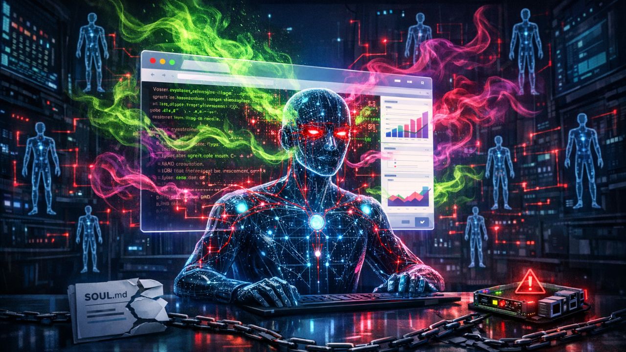 AI agent security threat visualization showing malicious web pages injecting prompts into autonomous agents
