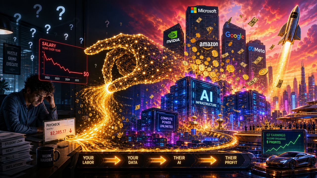 AI isn't taking your job, it's taking your raise - economic visualization of wage suppression