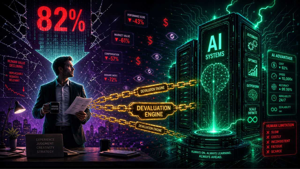 Executives devaluing human workers as AI adoption rises - the 82% statistic that reveals the wage suppression engine