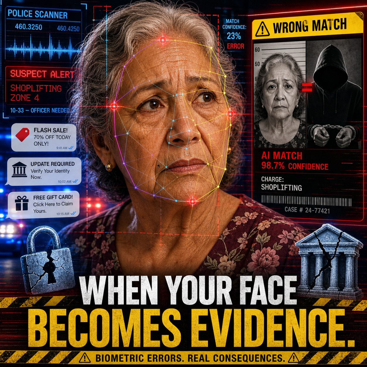 Facial recognition wrongful arrest - 72-year-old grandmother detained after false AI match